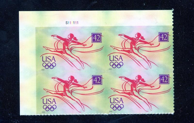 US  4334  Summer Olympics 42c - Plate Block of 4 - MNH - 2008 -S111111  UL