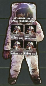 MALDIVES 2019 50th ANNIVERSARY  OF APOLLO 11 MOON  LANDING  SHEET V  MINT NH