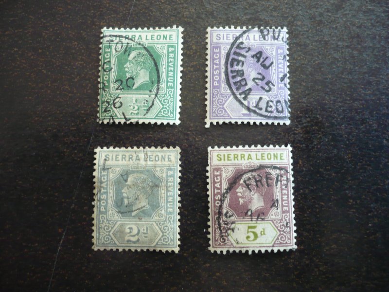 Stamps - Sierra Leone - Scott# 122,123,125,129 - Used Part Set of 4 Stamps