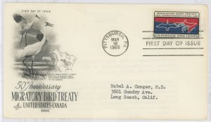 US 1306 1966 Migratory Bird Treaty, typed address