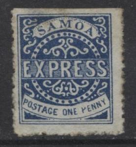 SAMOA - Scott 1 - Express -1879 -Mint No Gum -Blue - Perf 11.3/4-Single 1p Stamp