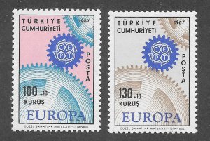 Turkey Scott B120-B121 MNHOG - 1967 EUROPA Semi-Postal Issue - SCV $2.50