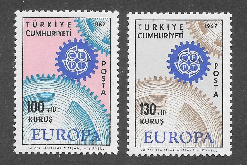 Turkey Scott B120-B121 MNHOG - 1967 EUROPA Semi-Postal Issue - SCV $2.50