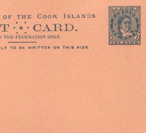 COOK ISLANDS Unused Postal Stationery Card 1d Blue {samwells-covers}MA586