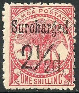 Samoa SG86 2 1/2d (Black) on 1/- dull rose-carmine M/M Cat 15 pounds