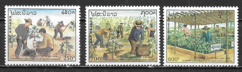 Laos 1049-51 Arbor Day set MNH (lib)