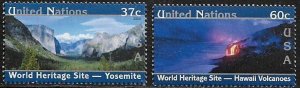 United Nations #850-1 MNH Set - World Heritage Sites - USA