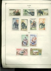 Collection, Laos Part A Scott Album Page, 1951/1982, Cat $175, Mint & Used