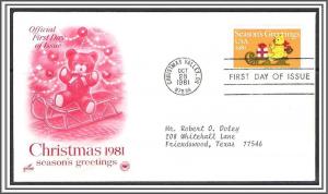 US #1940 Christmas Teddy Bear FDC