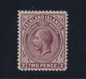 Falkland Islands, Scott 32b (SG 62b), MLH, Line Perf 14, Maroon Shade