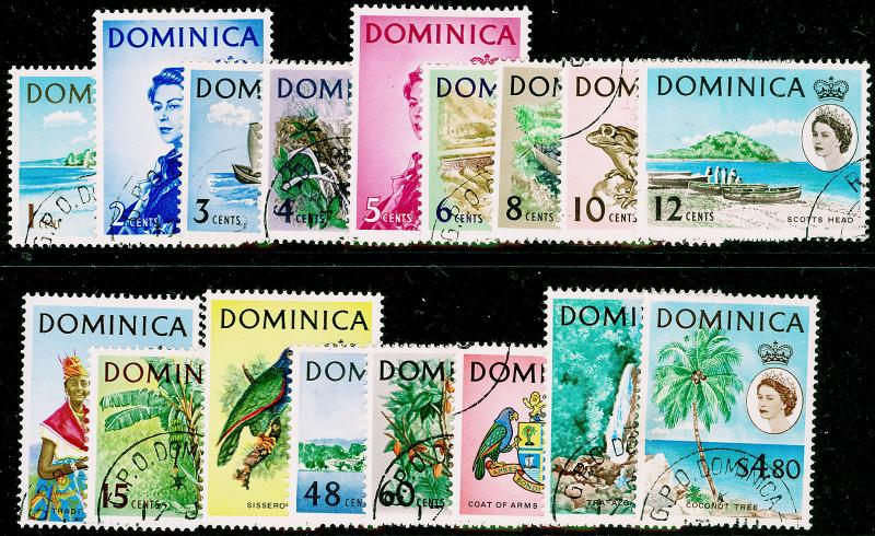 DOMINICA SG162-178, COMPLETE SET, FINE USED, CDS. Cat £42.