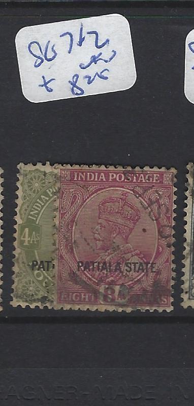 INDIA  PATIALA    (P2807B)   KGV  4A, 8A   SG 71-2   VFU