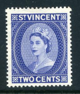 ST.VINCENT;  1955 early QEII issue fine Mint hinged value 2c.