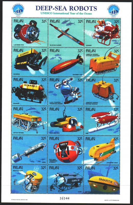 Palau. 1998. ml 1280-97. Underwater vehicles. MNH.