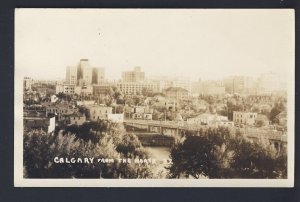 CALGARY FROM THE NORTH - VIEW OF CITY - CALGARY ALBERTA - RPPC postcard