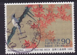 Japan 1998 International Correspondence Week -  Bird & Maple - 90y used