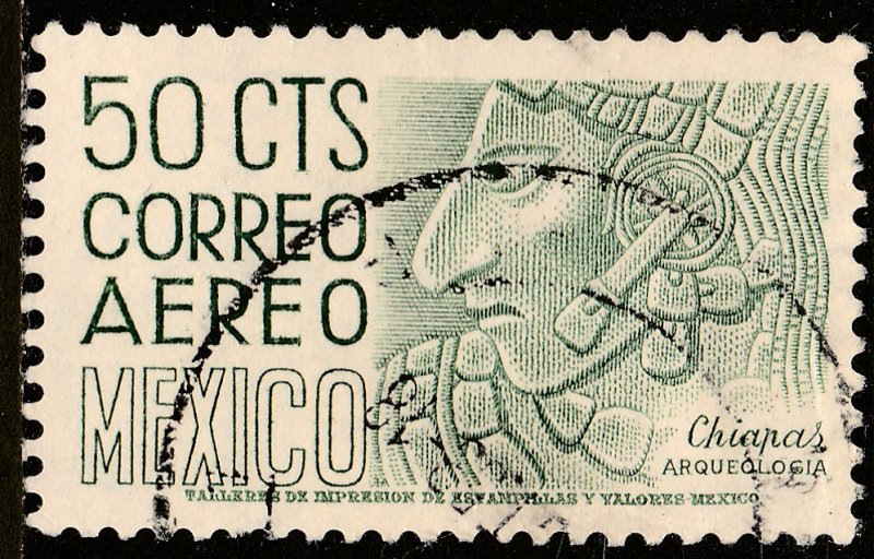 MEXICO C220En, 50cts 1950 Definitive 2nd Prtg wmk 300 PERF 11 USED. VF. (1220)