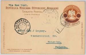58634 - MEXICO - POSTAL HISTORY: STATIONERY CARD to NETHERLANDS 1903 - BIRDS