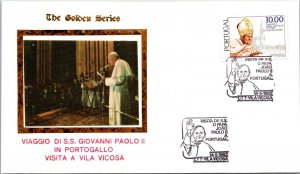 Vatican FDC 1982 - SS John Paul II Visit to Vila Vicosa - Golden Series - F30875