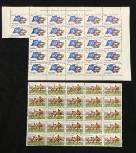 POLAND Revolution Military Hockey Blocks Sheets MNH (Appx 280 Stamps) (KR835