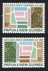 Papua NG Polynesian Art Sixth South Pacific Conference 2v 1965 MNH