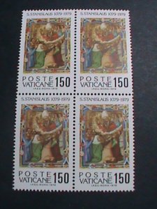 ​VATICAN 1979 SC# 649 ST.STANISLAS APPEARING TO THE PEOPLE-MNH-BLOCK OF 4- VF