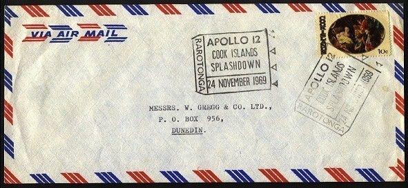 COOK IS 1969 cover with scarce APOLLO SPLASHDOWN cancel....................98999