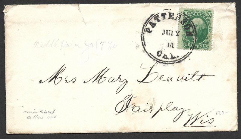 Doyle's_Stamps: Patterson, CA, to Fairplay, WIS, Postal History #35 Cover