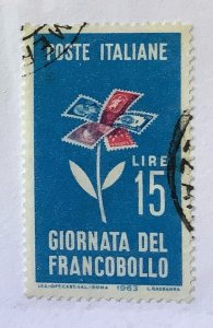 Italy 1963 Scott 885 used - 15 L,  Stamp Day