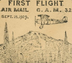 Spokane Washington CAM32 First Airmail Flight 1929 Cover 5c Postage #C11 USA