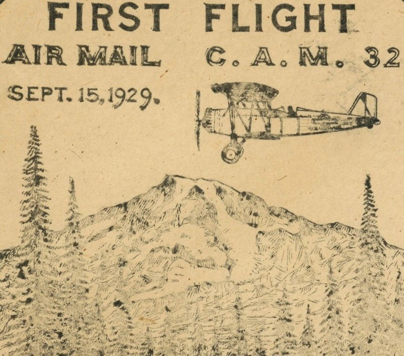Spokane Washington CAM32 First Airmail Flight 1929 Cover 5c Postage #C11 USA