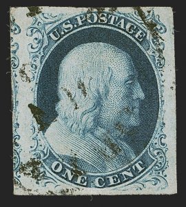 MOMEN: US STAMPS #8A IMPERF PLATE 4 USED PSE GRADED CERT XF-90J LOT #88894-2*