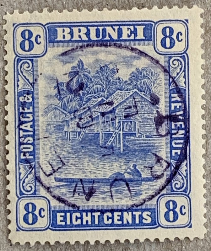 Brunei 1916 8c ultramarine with 5 FEB 21 cds.  Scott 26, CV $32.50.  SG 50