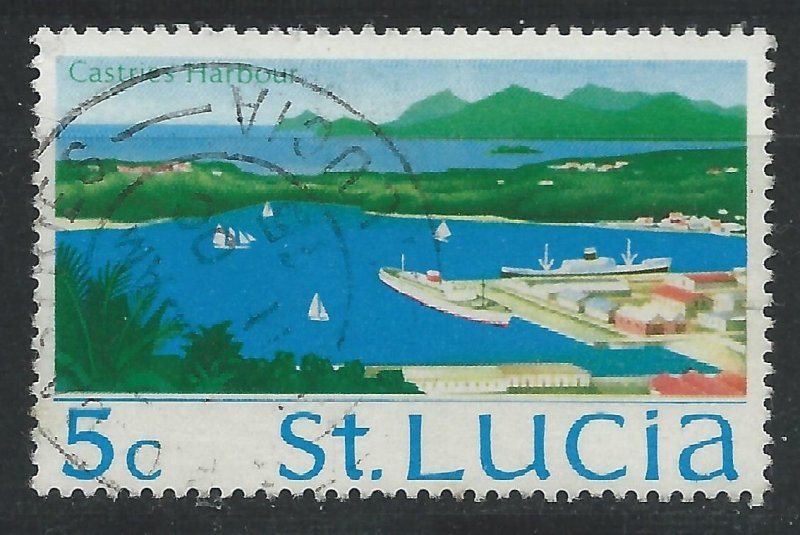 St Lucia 1970 - 5c Castries harbour - SG279 used