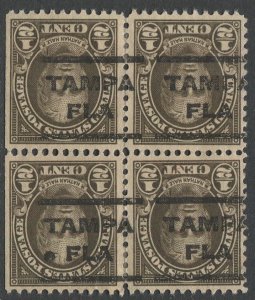 US 1925 Sc 551  1/2c Used Block TAMPA FLA Precancel, Type 202