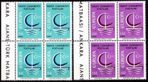 TURKEY 1966 EUROPA. Complete set. BLOCKS of 4v, MNH