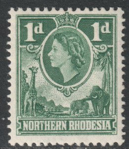 Northern Rhodesia Scott 62 - SG62, 1953 Elizabeth II 1d MH*