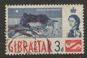 Gibraltar - Scott 151 - QEII Definitive Issue -1960- FU - Single 3d Stamp