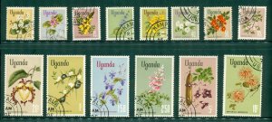 R39-0002 UGANDA 115-129 (MISSING 122) USED SCV $4.80 BIN $2.25