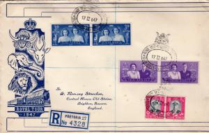 South Africa 1947 Royal Tour Cover send from Pretoria to England Postal History