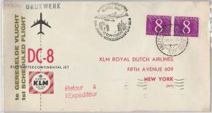 FIRST FLIGHT COVER - NETHERLANDS - KLM : Amsterdam /  New York 16.04.1960