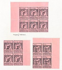 GB WALES Corris Railway Co Stamps ERROR IMPERF BETWEEN Block{6} RARE 1895 Ap185