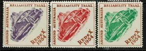 3 Redex 1954 Reliability Trial Poster Stamps, Mint Hinged, Hinge Rem - S14149