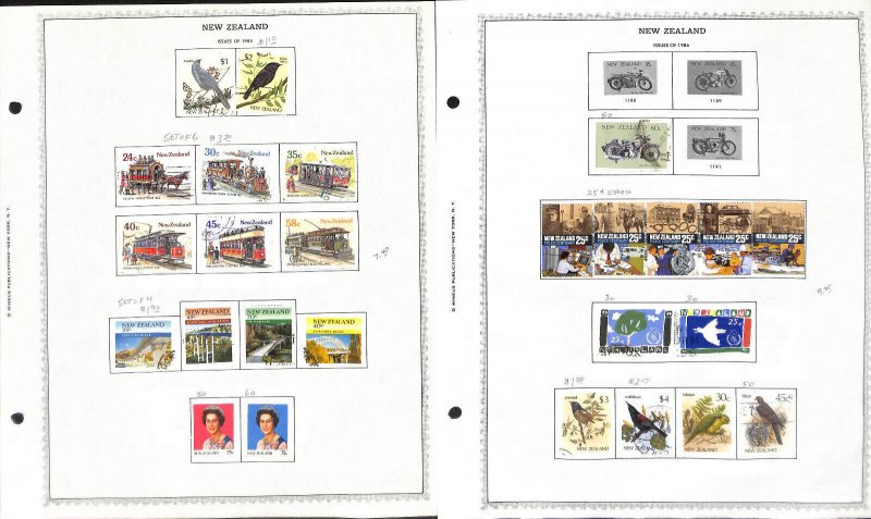 New Zealand Stamp Collection on 18 Minkus Pages, 1977-1988 