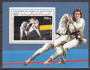 Mauritania, Scott cat. C256. Olympic Judo s/sheet.