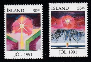 Iceland # 747-748, Christmas, Mint NH, 1/2 Cat.