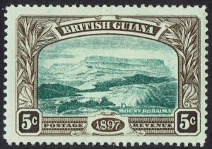 BRITISH GUIANA 1898 JUBILEE ISSUE 5C WMK CROWN TO LEFT