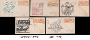 UNITED STATES USA - 1935-37 SELECTED AIR MAIL FIRST FLIGHT COVERS - 5nos