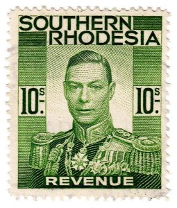 (I.B) Southern Rhodesia Revenue : Duty Stamp 10/-