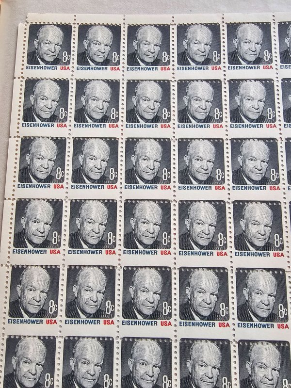 U.S. Scott #1394 Horizontal Shift ERROR Complete Sheet of 100 8¢ IKE